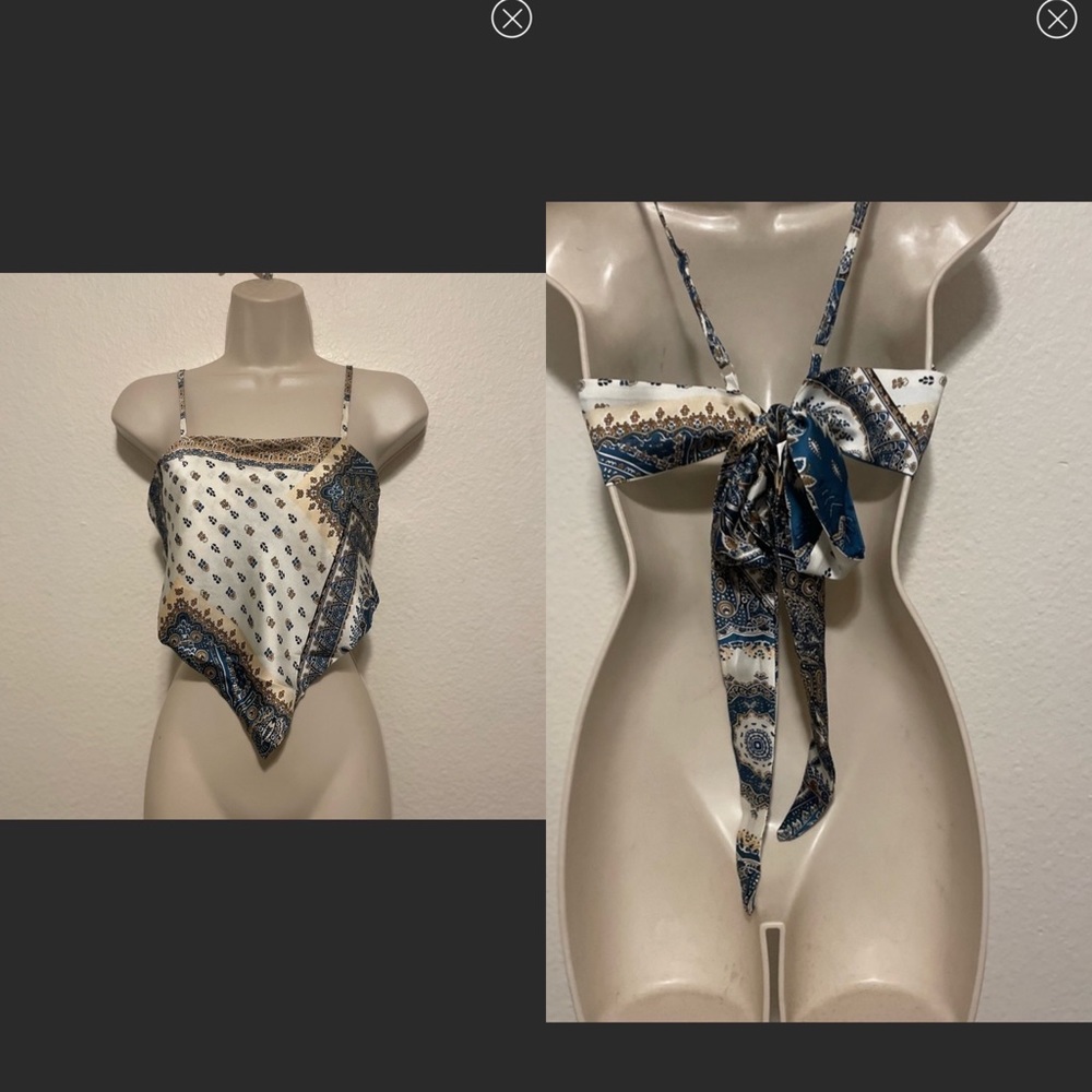 SHEIN “handkerchief” cropped tank top. SZ M